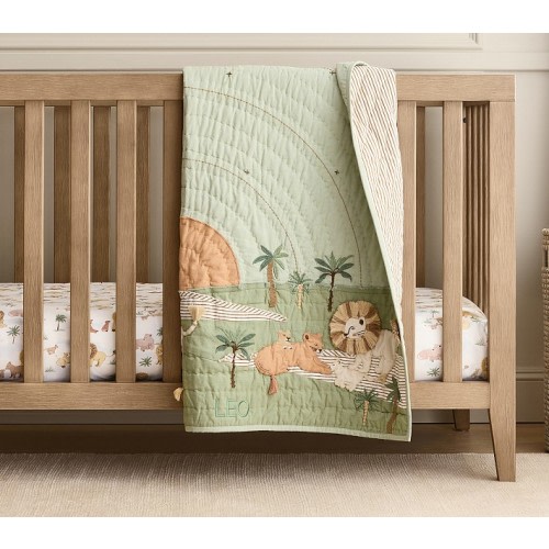 Lion Family Organic Baby Quilt | Pottery Barn Kids