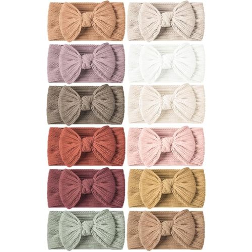 Niceye Baby Girls Headbands with Bows Handmade Hair Accessories Stretchy Hairbands for Newborn Infant Toddler
