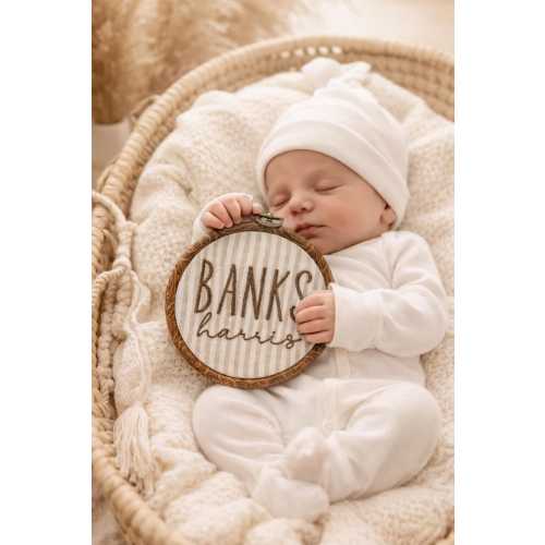 Personalized Baby Name Announcement Sign: Striped Nursery Decor