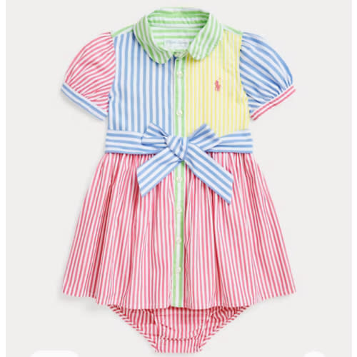 Striped Cotton Fun Shirtdress & Bloomer