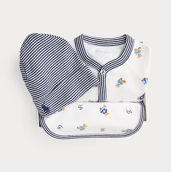 Polo Bear Cotton 3-Piece Gift Set