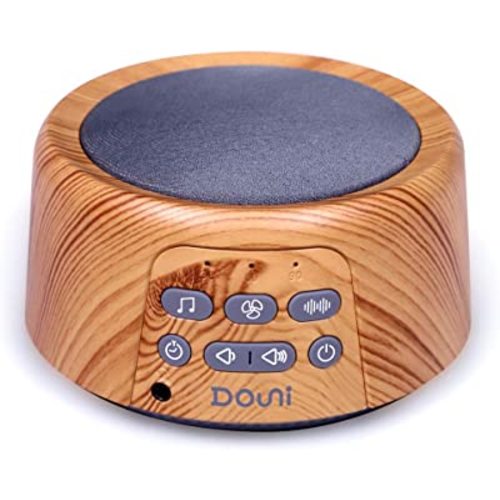 DOUNI White Noise Sound Machine with 27 Soothing Sounds Timer & Volume Control Memory Function for Sleeping & Relaxation,Noise Machine for Kid,Adult,Nursery,Home,Office,Travel.Wood Grain