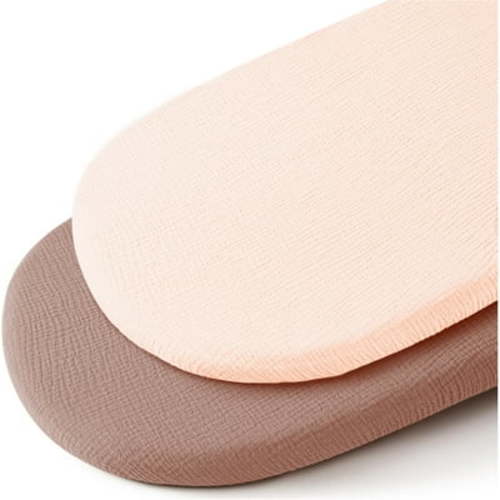 Baby Muslin Bassinet Sheets 2 Pack,Breathable Cozy Fitted Mattress Sheet,Elastic Travel Crib Solid Color,Standard Cradle Safe Sheets for Baby Boy Girls 32"X17"