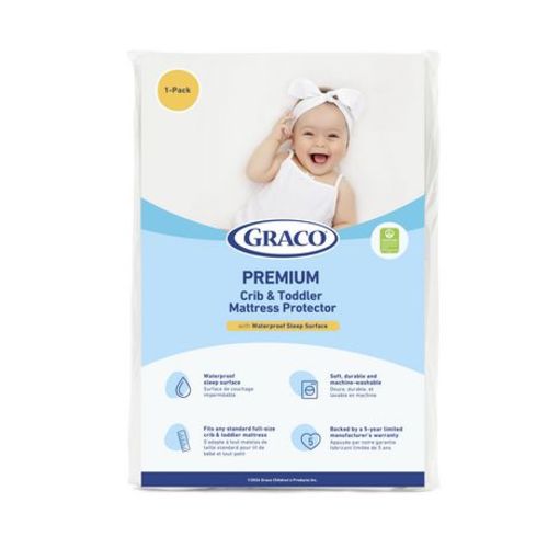Graco Premium Waterproof Crib and Toddler Mattress Protector