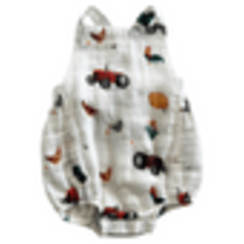 Muslin Retro Sunsuit, Tractors – SpearmintLOVE