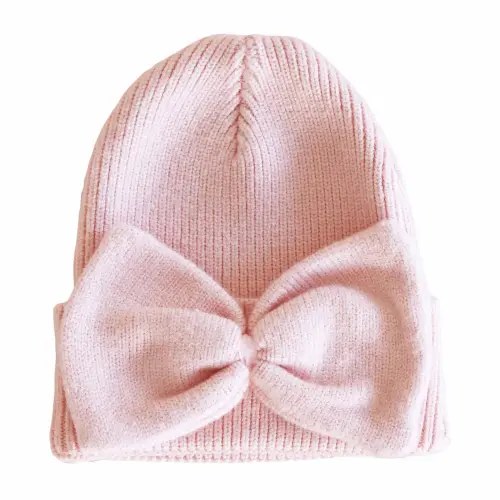 Knit Newborn Bow Beanie | Baby Pink* – Winter Wardrobe Essentials: How to Mix and Match Beanies, Sweaters, Skirts, and More!