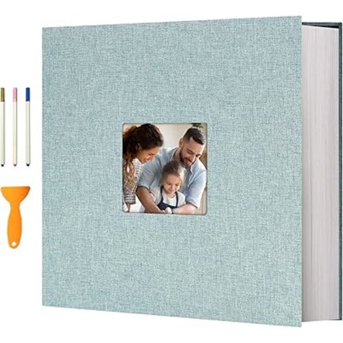 Photo Album, 13"x12.6" 120Pages - Turquoise