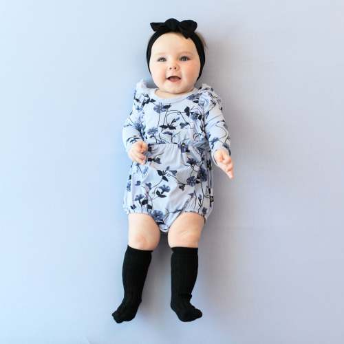Long Sleeve Bubble Romper in Petunia