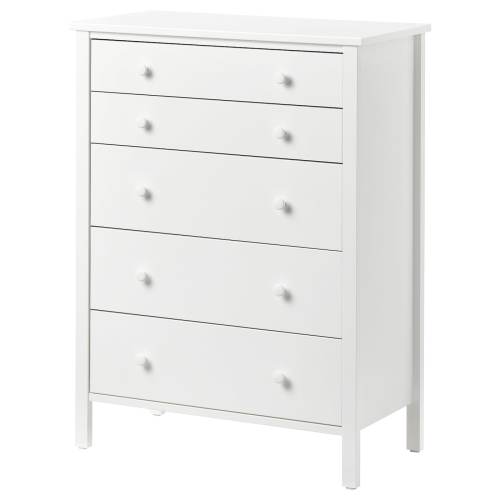 KILBERGET 5-drawer chest - white/anchor/unlock function 29 7/8x40 1/8 "