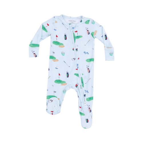 2-Way Zipper Footie - Blue Golf Things – Alice & Wonder