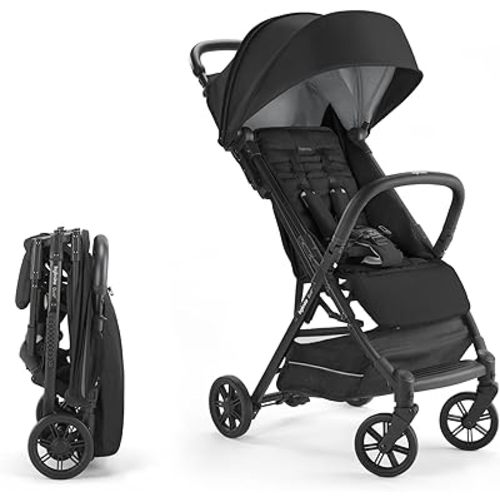 Inglesina Quid Stroller - Puma Black - Ultra Compact Lightweight Travel Stroller for Babies and Toddlers, Airplane Overhead, Foldable, Reclining Seat, Collapsible Canopy, 3 Months - 50 lbs, BPA Free