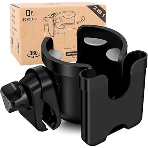 Universal Stroller Cup Holder w/ Mobile Phone Case