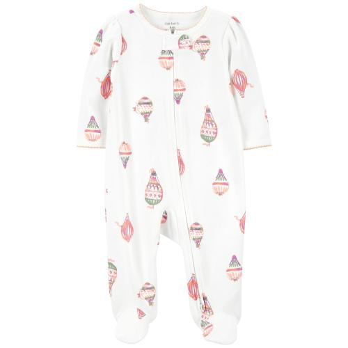Baby Hot Air Balloon 2-Way Zip Sleep & Play Pajamas - 9M - Style,Ivory