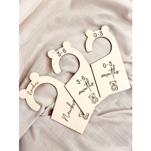 Baby wardrobe dividers | Teddy bear | Free Shipping | Baby Shower Gift | wood | baby gifts | Baby Organisation | New Baby