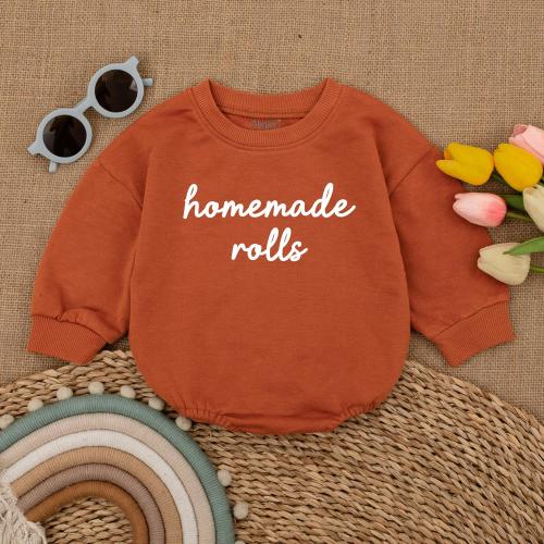 Homemade Rolls Baby Romper, My First Thanksgiving Bodysuit, Baby Thanksgiving Outfit, Thanksgiving Bubble Romper, Baby Announcement