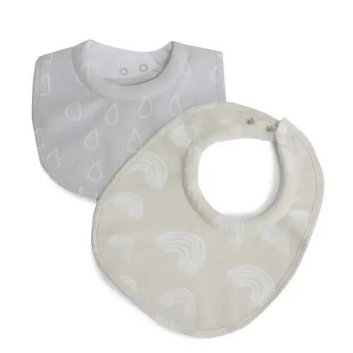 Bubba Blue Dribble Bib Grey / Sand 2Pk | Baby Bunting AU