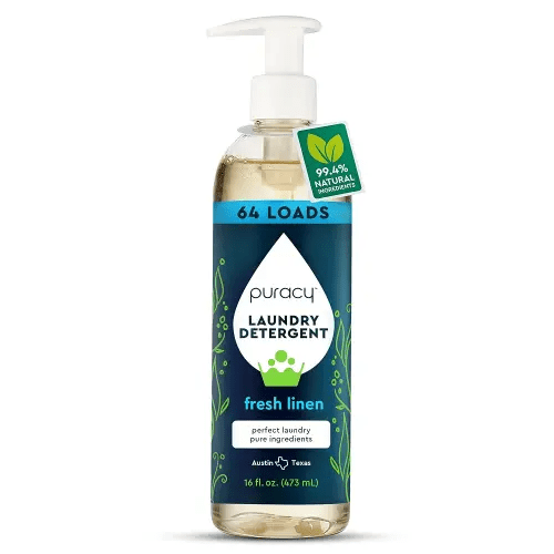 Puracy Laundry Detergent - Enzyme-Powered Liquid Laundry Detergent Concentrate, Natural Laundry Detergent Seen on TikTok, Non-Toxic (Fresh Linen, 16 fl oz, 64 Loads)