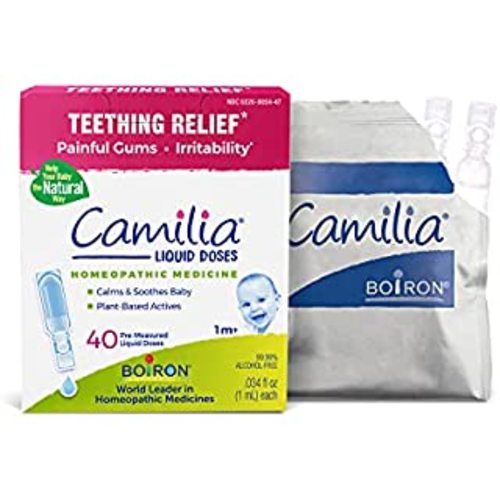 Boiron Camilia Teething Drops for Daytime and Nighttime Relief of Painful or Swollen Gums and Irritability in Babies - 30 Count