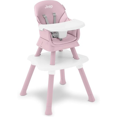 Jeep Milestone 6-in-1 Convertible High Chair by Delta Children, Light Pink