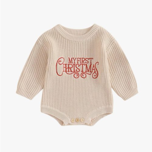 Adobabirl Baby Girl Boy Knitted Sweater Bubble Romper Long Sleeve Jumpsuit Festival Outfit Fall Winter Spring Clothes