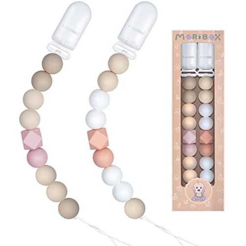 Pacifier Clips Baby Girls Christmas Gift 2 Pack
