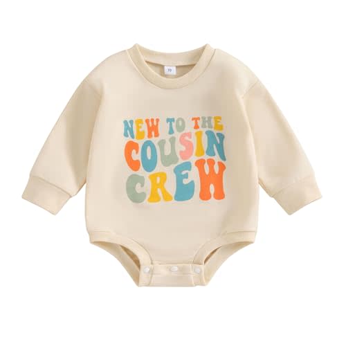 VISGOGO Newborn Baby Girl Boy Bubble Romper 3 6 9 12 18M Onesie Sweatshirt Long Sleeve Oversized Fall One-Piece Bodysuit