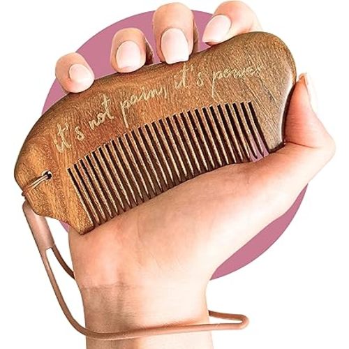 Cocoa & Cali Wooden Labor Comb | Premium Wood Birthing Comb Engraved with Birth Affirmation - Hospital Bag Birth Comb for Labor Pain (Original)
