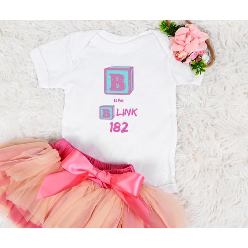 B is for Blink 182 Emo Kid Bodysuit | Blue Font or Pink Font Bodysuit| Elder Emo Baby Shower Gift | Emo Baby Gift | Baby Boy or Girl Clothes