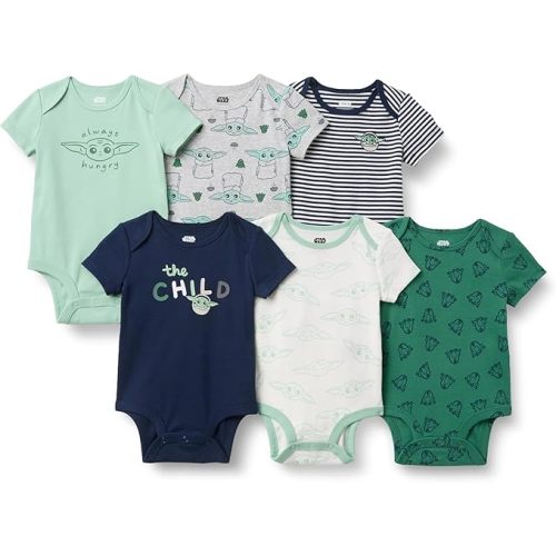 Amazon Essentials Disney | Marvel | Star Wars Unisex Babies' Short-Sleeve Bodysuits