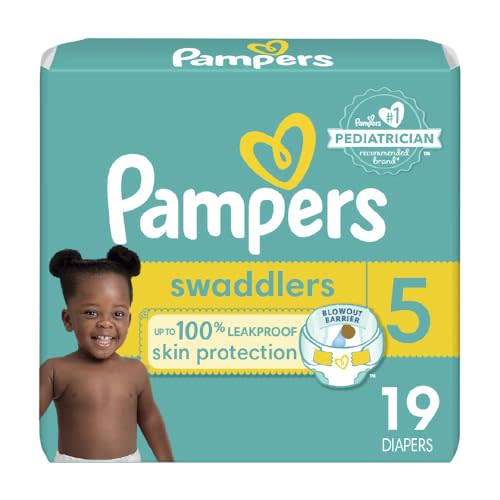 Pampers Baby Diapers - Swaddlers - Size 5, 19 Count, Ultra Absorbent Disposable Infant Diaper