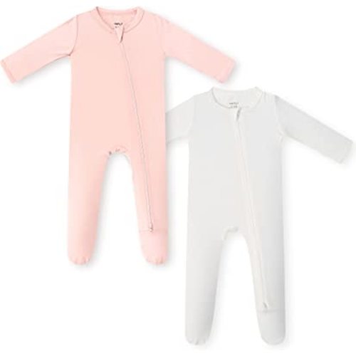 HAPIU Rayon from Bamboo Baby Footed Pajamas, 2 Way Zipper YKK, Footie for Baby Boy Girls, Newborn-24 Months