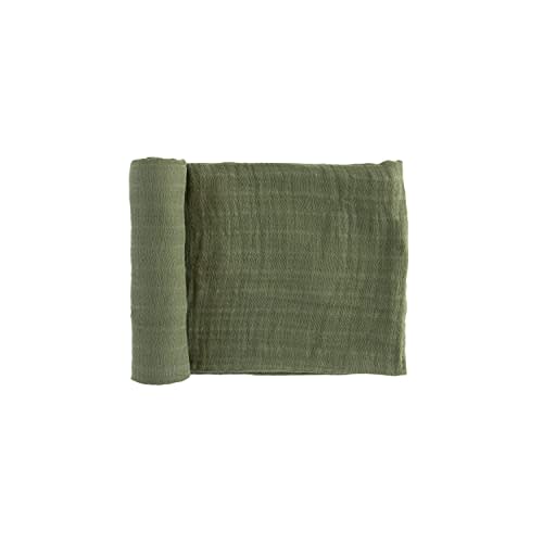 RED ROVR 100% Organic Cotton Muslin Swaddle | Newborn Receiving Blanket | Boy, Girl, Unisex | Soft, Lightweight, Breathable | Burping, Nursing, Swaddling | 44" x 44" | Dark Green