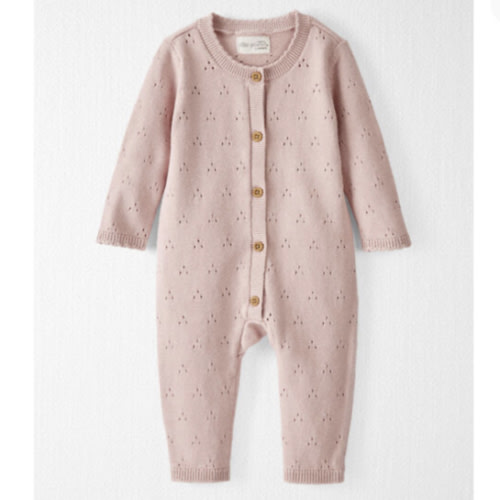 Baby Organic Cotton Sweater Knit Pointelle Jumpsuit