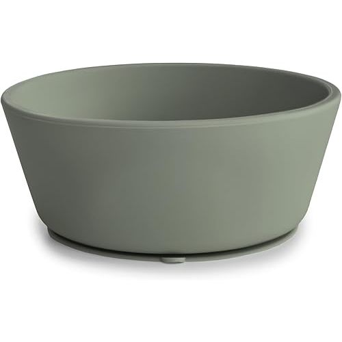 mushie Silicone Suction Bowl | BPA-Free Non-Slip Design (Dried Thyme)