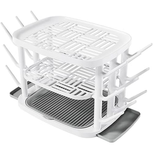 Baby Bottle Drying Rack,3-Tier Large Capacity Countertop Organizer with 360° Ventilation, Removable Drip Tray, Non-Slip Base – Easy to Clean Bottle Holder for Baby Accessories