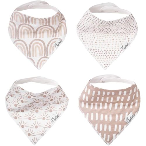 Copper Pearl Baby Bibs 4 Pack, Bandana Drool Bibs for Baby Girl & Boy, Soft Cotton Bibs for Drooling and Teething