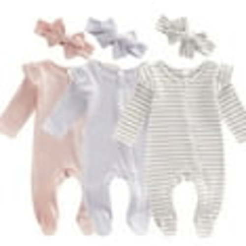 WIBACKER Baby Girls' Sleep and Play Pajamas Cotton One-Piece Footies Romper Jumpsuit Zip Front Pjs