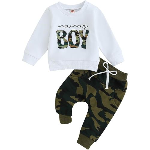 ZAXARRA Toddler Newborn baby boys Fall Outfits Long Sleeve Letter Print Sweatshirt Tops Pocket Pants Casual Clothing Sets