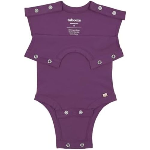 Bottom-Up Baby Bodysuit - Onesie with Top Snaps - Easy On/Off, Organic Cotton, Boy/Girl Adaptive Clothes, Pre-Shrunk