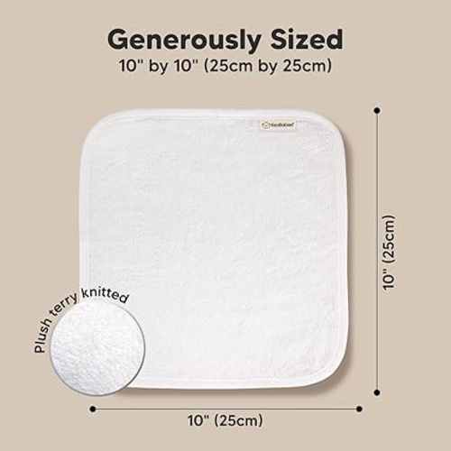 6-Pack Baby Washcloths - Soft Viscose Derived from Bamboo Washcloth, Baby Wash Cloths, Baby Wash Cloth for Newborn, Kids, Bath Baby Towels, Face Towel, Face Cloths for Washing Face(White) - 10x10 Inch (Pack of 6)