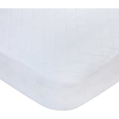 Carters Waterproof Fitted Crib Mattress Pad and Toddler Crib Mattress Protector - Baby Crib Mattress Cover - Protective Sheet for Boys and Girls Bedding Sets White
