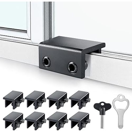 ZRFCXE Window Locks (8 Sets), Window Locks for Up and Down Windows, Sliding Window Locks, Window Locks for Horizontal Sliding Windows, Child Proof Window Locks Security, Adjustable Window Stoppers
