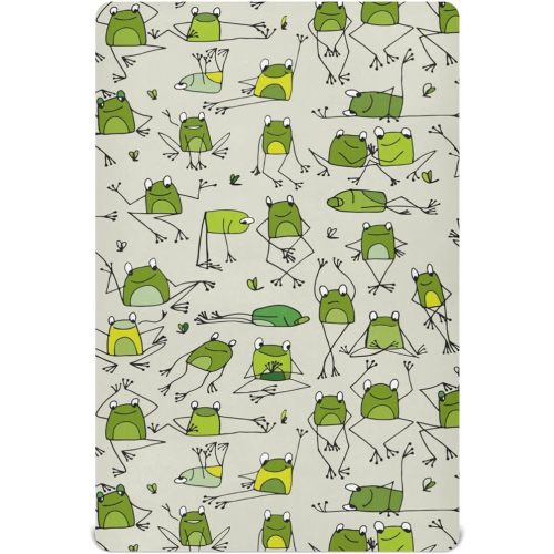 Funny Frogs Crib Sheets Soft Breathable Fitted Baby Crib Sheets Mattress Cover for Girl Boys, 52" x 28" x 9" - M（52 x 28 x 9in ） - Multicolor-25
