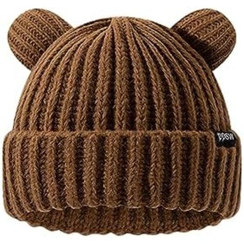 VPTMRP Bear Ear Beanie Knit Warm Slouchy Crochet Hat