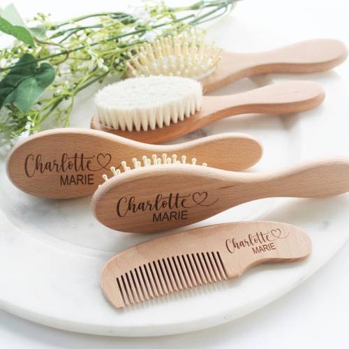 Custom Baby Gift Girls| Personalized Wooden Baby Hair Brush | Custom Baby Brush | Baby Shower Gift Girls | Baby Keepsake Gift |