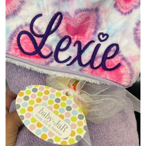 Towel with baby name