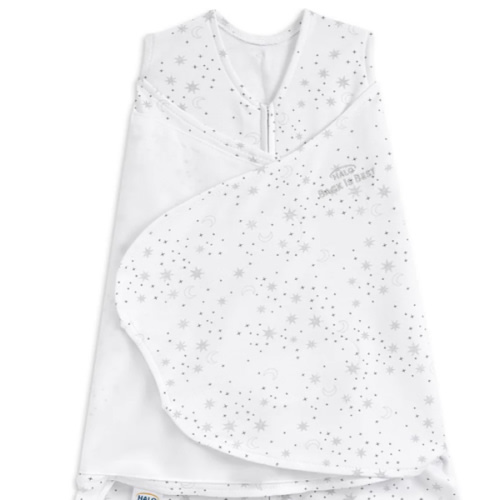 Cotton Swaddle Midnight Moons Gray - Preemie | HALO
