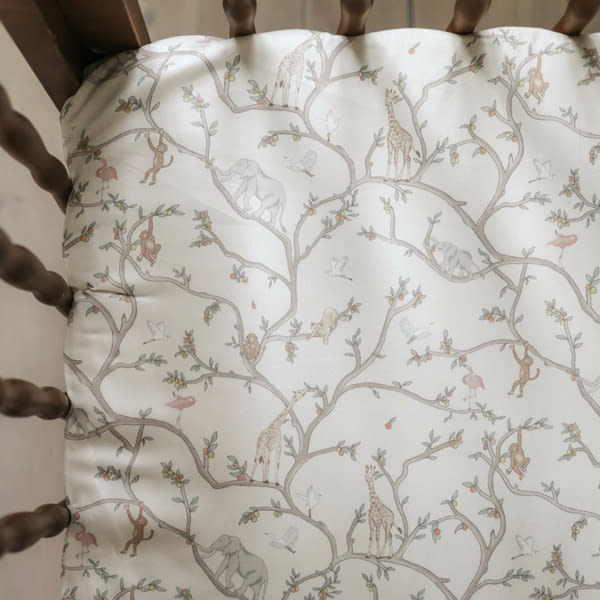 Animal Parade Crib Sheet - Ivory