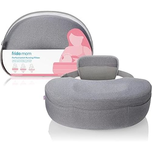 Frida Mom Nursing Pillow, Adjustable Breastfeeding Pillow for Mom & Baby Comfort with Back Support, Customizable Wrap Around Waist Strap, and Pockets for Heat Relief