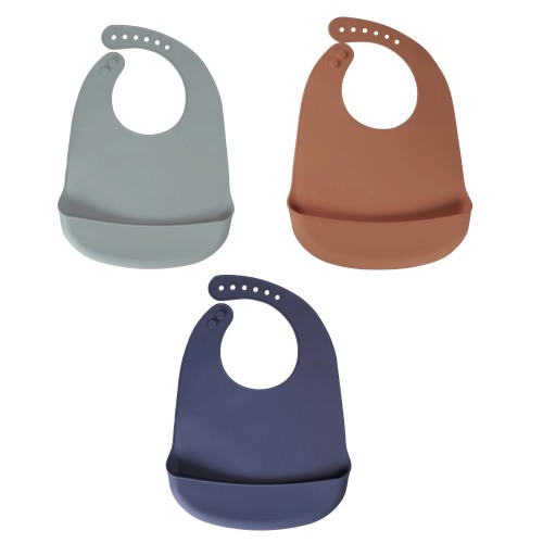 3 Pack Baby Pick Silicone Bibs For Babies- BPA-Free Waterproof Bib With Pocket- Dishwasher Safe Feeding Bib With Food Catcher